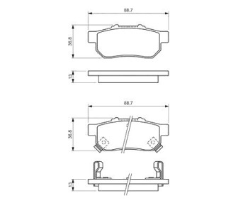 Комплект спирачни накладки BOSCH за HONDA CRX II (ED, EE) от 1987 до 1992