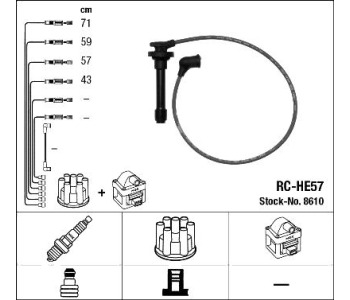 Комплект запалителни кабели NGK за HONDA CIVIC V (EG) хечбек от 1991 до 1995