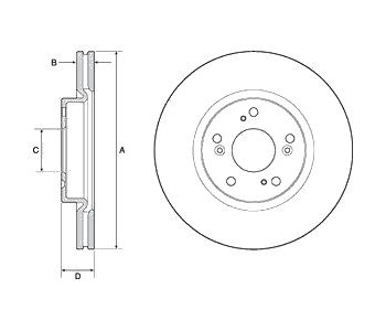 Спирачен диск вентилиран Ø293mm DELPHI за HONDA CIVIC IX (FK) хечбек от 2012 до 2015
