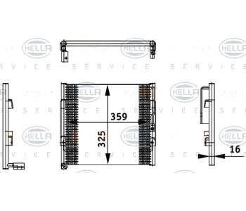 Кондензатор, климатизация HELLA 8FC 351 035-731 за HONDA CIVIC VI (MB, MC) комби от 1998 до 2001