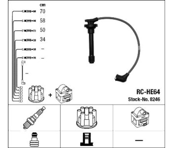 Комплект запалителни кабели NGK за HONDA CIVIC VI (MA, MB) фастбек от 1994 до 2001