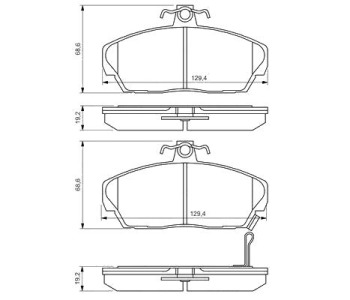 Комплект спирачни накладки BOSCH за HONDA CIVIC VI (MB, MC) комби от 1998 до 2001