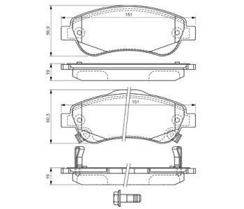 Комплект спирачни накладки BOSCH за HONDA CR-V IV (RM) от 2012