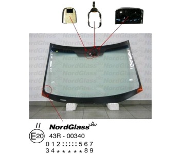 Челно стъкло NordGlass за HONDA CR-V III (RE) от 2006 до 2012