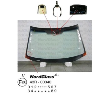 Челно стъкло NordGlass за HONDA CR-V III (RE) от 2006 до 2012