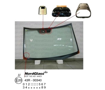 Челно стъкло NordGlass за HONDA FR-V (BE) от 2004 до 2010
