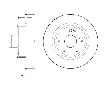 Спирачен диск плътен Ø282mm DELPHI за HONDA HR-V (RU) от 2014