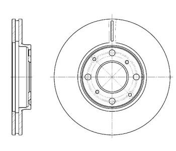 Спирачен диск вентилиран Ø240mm за HONDA JAZZ II (GD, GE3, GE2) от 2001 до 2008