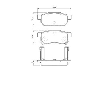 Комплект спирачни накладки BOSCH за HONDA JAZZ II (GD, GE3, GE2) от 2001 до 2008