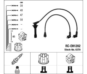 Комплект запалителни кабели NGK за HONDA PRELUDE III (BA) от 1986 до 1992
