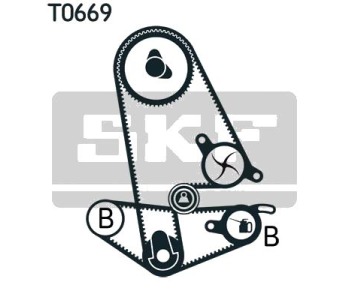 Водна помпа+ к-кт ангренажен ремък SKF VKMC 93600 за HONDA ACCORD V (CC, CD) седан от 1992 до 1997