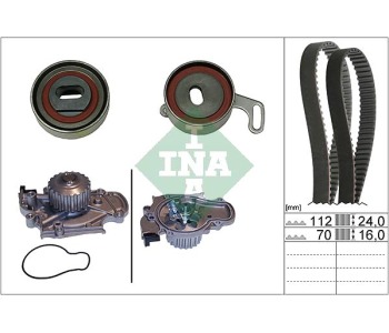 Водна помпа+ к-кт ангренажен ремък INA 530 0514 30 за HONDA ACCORD VI (CH, CL) хечбек от 1999 до 2002