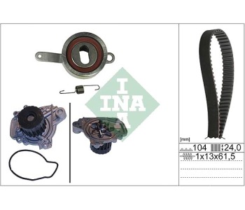 Водна помпа+ к-кт ангренажен ремък INA 530 0314 30 за HONDA CIVIC VI (MA, MB) фастбек от 1994 до 2001