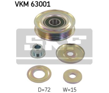 Паразитна/ водеща ролка, пистов ремък SKF VKM 63001 за HONDA ACCORD VI (CK, CG, CH, CF8) седан от 1997 до 2003