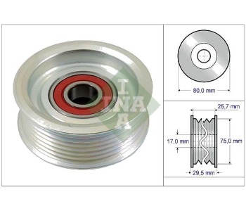 Паразитна/ водеща ролка, пистов ремък INA 532 0587 10 за HONDA CIVIC VIII (FN, FK) хечбек от 2005 до 2011