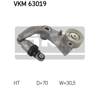 Обтящна ролка, пистов ремък SKF VKM 63019 за HONDA CIVIC VIII (FN, FK) хечбек от 2005 до 2011