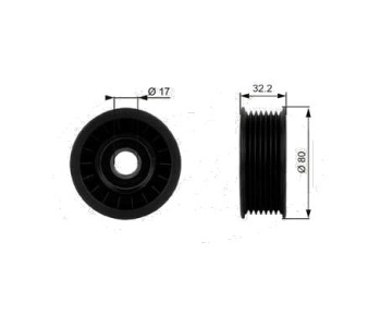 Паразитна/ водеща ролка, пистов ремък GATES T38016 за HONDA CIVIC VIII (FD, FA) седан от 2005 до 2011