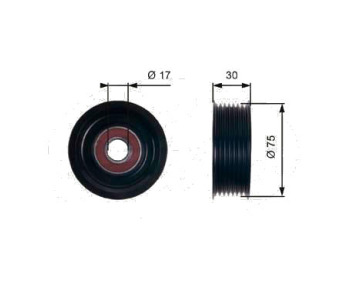 Паразитна/ водеща ролка, пистов ремък GATES T36320 за HONDA CIVIC VII (EU, EP, EV) хечбек от 1999 до 2006