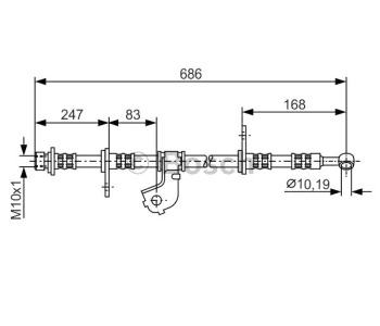 Спирачен маркуч BOSCH за HONDA CIVIC VI (MB, MC) комби от 1998 до 2001