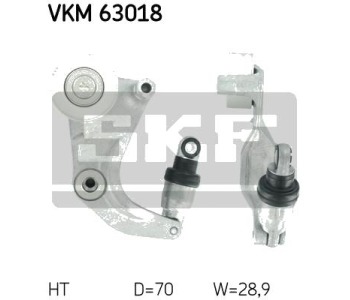 Обтящна ролка, пистов ремък SKF VKM 63018 за HONDA CIVIC VIII (FD, FA) седан от 2005 до 2011