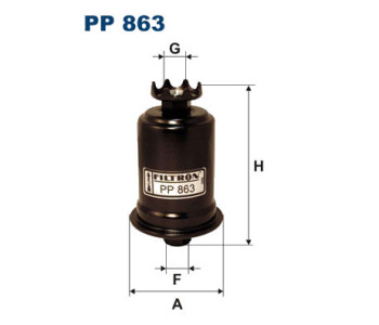 Горивен филтър FILTRON PP 863 за MITSUBISHI TREDIA (A21_) от 1982 до 1988