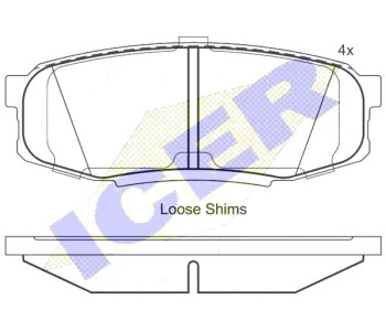 Комплект спирачни накладки Ultra Premium ICER за TOYOTA TUNDRA (K5, K6) пикап от 2006