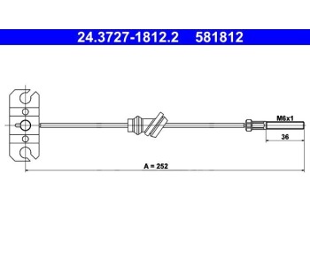 Жило ръчна спирачка ATE за MAZDA 626 III (GD) хечбек от 1987 до 1992