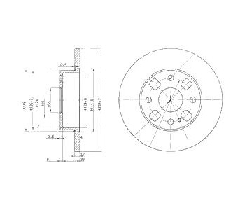 Спирачен диск плътен Ø235mm DELPHI за MAZDA 121 II (DB) от 1990 до 1997