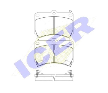 Комплект спирачни накладки Ultra Premium ICER за MAZDA 121 II (DB) от 1990 до 1997