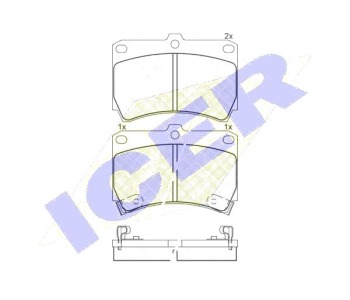 Комплект спирачни накладки Ultra Premium ICER за MAZDA 323 S V (BA) от 1992 до 2003