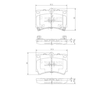 Комплект спирачни накладки NIPPARTS за MAZDA 121 II (DB) от 1990 до 1997