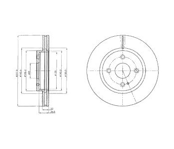 Спирачен диск вентилиран Ø258mm DELPHI за FIAT 124 Spider (348) от 2016