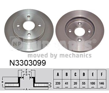 Спирачен диск вентилиран Ø239mm NIPPARTS