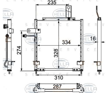 Кондензатор, климатизация HELLA 8FC 351 303-731 за MAZDA DEMIO (DW) от 1996 до 2003
