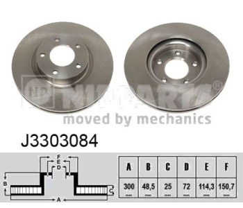 Спирачен диск вентилиран Ø300mm NIPPARTS за MAZDA 3 (BL) седан от 2008 до 2014