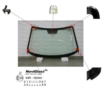 Челно стъкло NordGlass за MAZDA 3 (BK) хечбек от 2003 до 2009