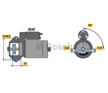 Стартер 11 зъби [kB] BOSCH за MAZDA 3 (BK) седан от 2003 до 2009