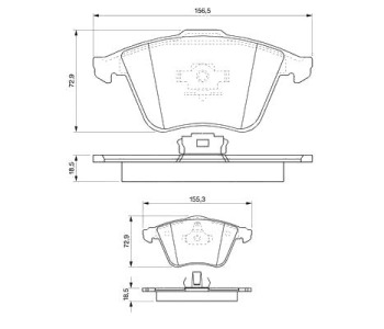 Комплект спирачни накладки BOSCH за VOLVO C70 II кабриолет от 2006 до 2013