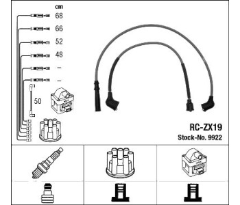 Комплект запалителни кабели NGK за MAZDA 323 C IV (BG) от 1989 до 2000