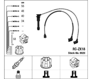 Комплект запалителни кабели NGK за MAZDA 323 C IV (BG) от 1989 до 2000