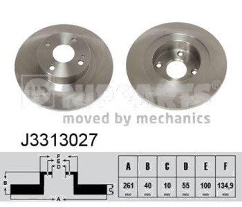 Спирачен диск плътен Ø261mm NIPPARTS за MAZDA 323 F VI (BJ) от 1998 до 2005