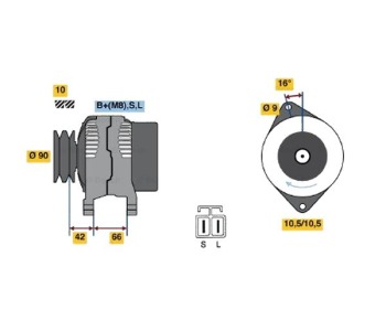 Генератор 80 [A] BOSCH за MAZDA 626 V (GW) комби от 1998 до 2002