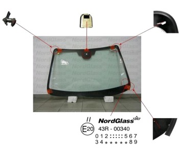 Челно стъкло NordGlass за MAZDA 6 (GY) комби от 2002 до 2007