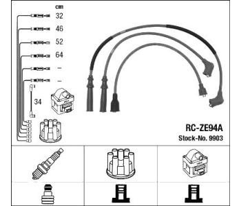 Комплект запалителни кабели NGK за MAZDA 626 II (GC) от 1982 до 1987