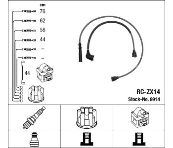 Комплект запалителни кабели NGK за MAZDA 626 III (GD) хечбек от 1987 до 1992
