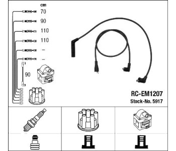 Комплект запалителни кабели NGK за MAZDA 626 III (GD) хечбек от 1987 до 1992