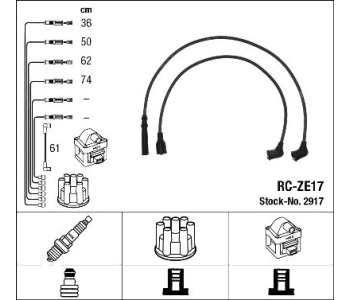 Комплект запалителни кабели NGK за MAZDA B-SERIE (UF) пикап от 1985 до 1999