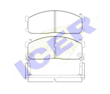 Комплект спирачни накладки Ultra Premium ICER за MAZDA E-SERIE (SR1) пътнически от 1984 до 1994