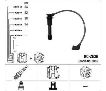 Комплект запалителни кабели NGK за MAZDA MX-3 (EC) от 1991 до 1998