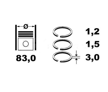 Комплект сегменти (+0.00mm) ET ENGINE TEAM за MAZDA PREMACY (CP) от 1999 до 2005